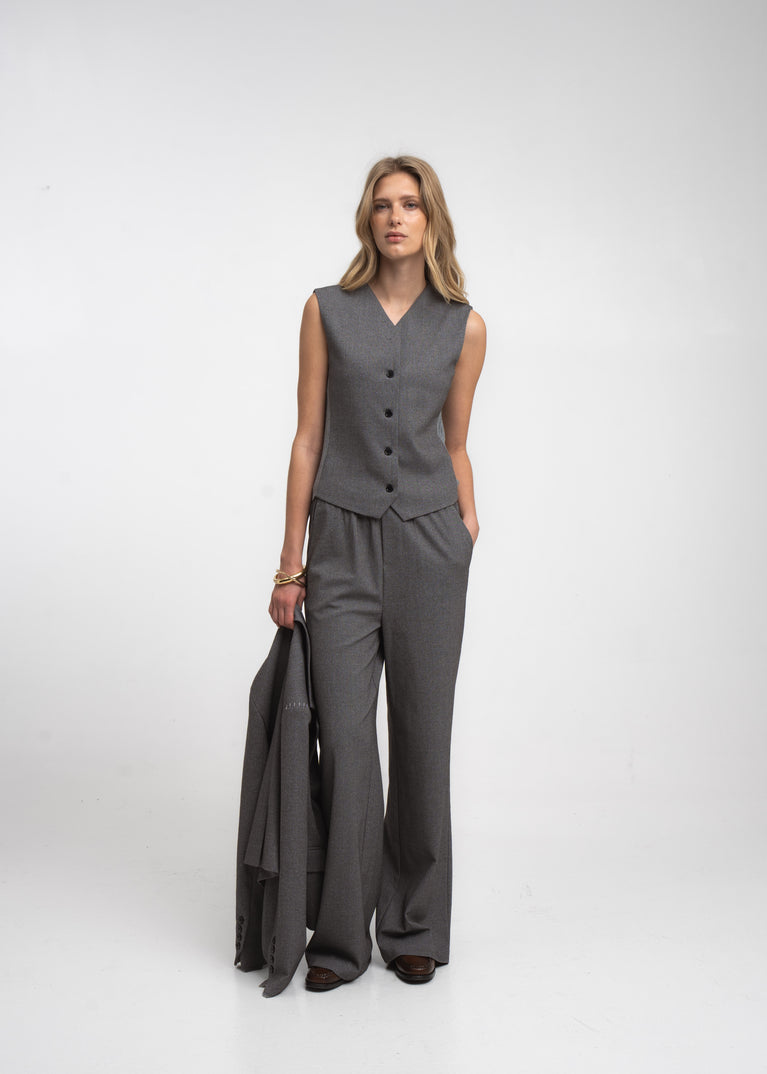 Теssa back knitted vest | Grey