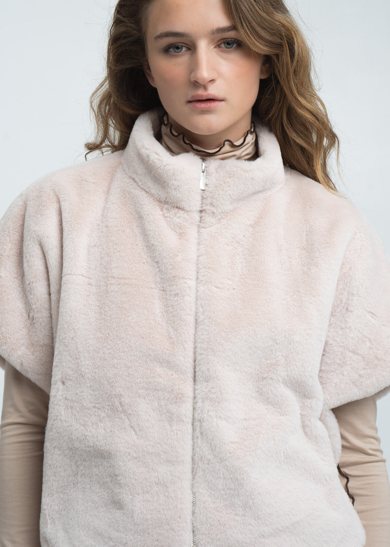Faux fur Vest MKR 42064 | Panna
