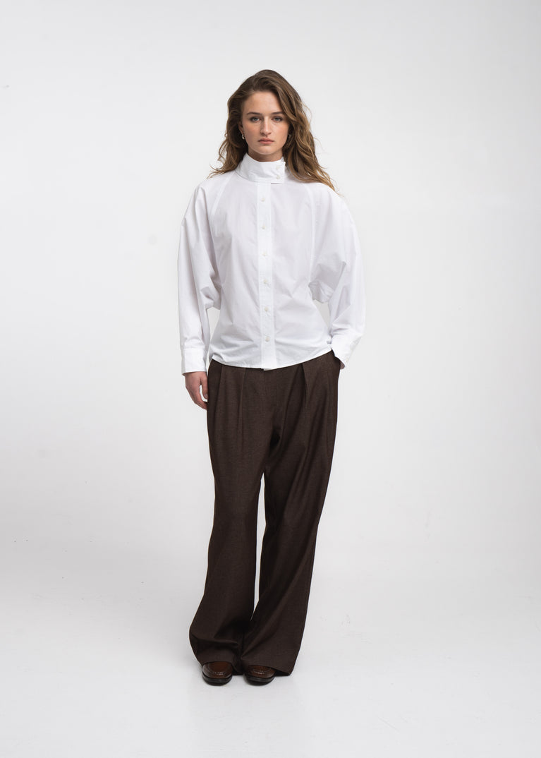 Bree cotton poplin blouse | White