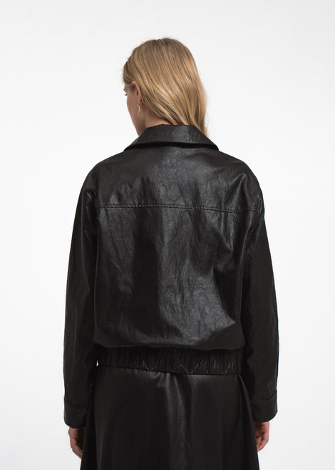 Pola eco leather bomber jacket | Black